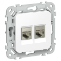 FLITE Розетка 2-местная RJ45/RJ11 категория 5Е/3 STP РКТ5е/3-2-1-ФлБ белый IEK