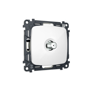 MO113050 Комплект механизма TV розетки SAT 5-2400MHz 3.5dB OMEGA Белый глянец QUANT OP1130, VM215 AMBRELLA VOLT