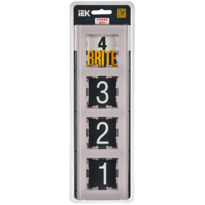 BRITE Рамка 4-местная РУ-4-2-Бр стекло розовый матовый IEK