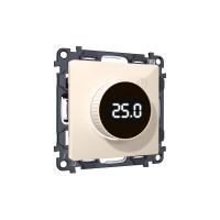 MA305810 Комплект механизма терморегулятора с цифровым дисплеем с подсветкой и датчиком для теплого пола ALFA Бежевый глянец QUANT (AP3058, VM1385) AMBRELLA VOLT