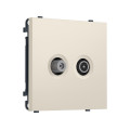 MS333310 Комплект механизма розетки TV оконечной + SAT SIGMA Бежевый матовый 5-862MHz 3.5dB/950-2150MHz 3.8dB QUANT PRO (SP3333, PR217)