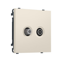 MS333310 Комплект механизма розетки TV оконечной + SAT SIGMA Бежевый матовый 5-862MHz 3.5dB/950-2150MHz 3.8dB QUANT PRO (SP3333, PR217)