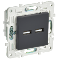 SKANDY Розетка USB A+A 3,1А SK-R15G графит IEK