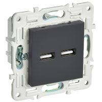 SKANDY Розетка USB A+A 3,1А SK-R15G графит IEK