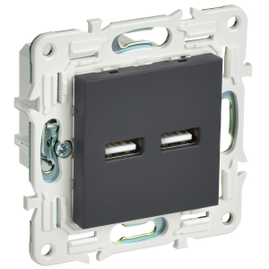 SKANDY Розетка USB A+A 3,1А SK-R15G графит IEK