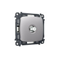 MO513050 Комплект механизма TV розетки SAT 5-2400MHz 3.5dB OMEGA Сталь матовый QUANT OP5130, VM215 AMBRELLA VOLT