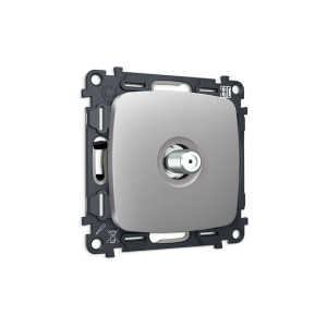 MO513050 Комплект механизма TV розетки SAT 5-2400MHz 3.5dB OMEGA Сталь матовый QUANT OP5130, VM215 AMBRELLA VOLT