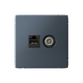 ARTGALLERY РОЗЕТКА двойная ТВ + компьютерная RJ45, кат. 5Е, ГРИФЕЛЬ GAL000789