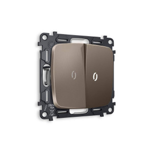 MO634035 Комплект механизма 2-кл проходного выключателя с подсветкой 5600K OMEGA Темная бронза матовый QUANT OP6340, VM120, G25W AMBRELLA VOLT