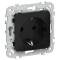 FLITE Розетка с заземлением без защитных шторок 16А РС11-0-ФлЧ черный IEK