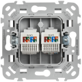 FLITE Розетка 2-местная компьютерная RJ45 категория 6 UTP РК6-2-0-ФлЧ черный IEK