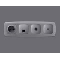 MO512005 Комплект механизма компьютерной розетки RJ-45 экранированной с автоматической защитной шторкой OMEGA Сталь матовый QUANT OP5120, VM185 AMBRELLA VOLT