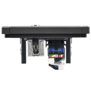 FORTE&PIANO Розетка двойная TV+RJ45 кат.6 FP637M металл шампань IEK