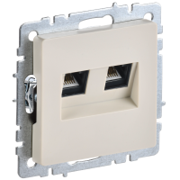 BRITE Розетка компьютерная двойная RJ45 кат.6 РК11-2-БрКр бежевый IEK