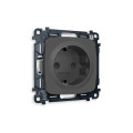 MO907010 Комплект механизма электрической розетки OMEGA Графит мягкое касание сз с шторками QUANT OP9070, VM141 AMBRELLA VOLT