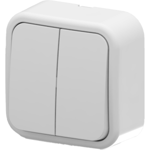 Arvia Electric, Aria, Выключатель двухклавишный, IP-20 (белый)