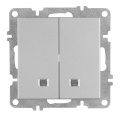 Arvia Electric, L/K Механизм, Выключатель двухклавишный с подсветкой, (серебро)