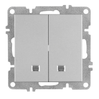 Arvia Electric, L/K Механизм, Выключатель двухклавишный с подсветкой, (серебро)