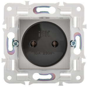 SKANDY Розетка без заземления без защитных шторок 10А SK-R02N металл никель IEK