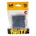 BRITE Выключатель 2-клавишный проходной 10А ВС10-2-6-БрМ маренго IEK