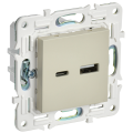 SKANDY Розетка USB A+C 3,1А SK-R14B бежевый IEK