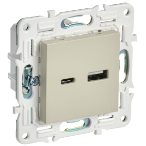 SKANDY Розетка USB A+C 3,1А SK-R14B бежевый IEK
