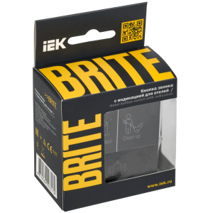 BRITE Кнопка звонка с индикацией для отелей 10А ВС10-1-9-БрЧ черный IEK