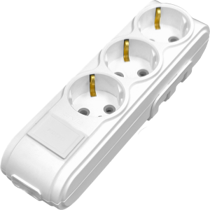Arvia Electric, MOTTO, Колодка 3 гнезда с защитой от детей с/з (белая)