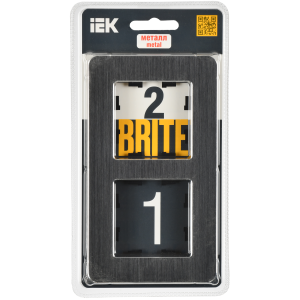 BRITE Рамка 2-местная РУ-2-1-Бр металл черный RE AL IEK
