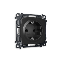 MO807010 Комплект механизма электрической розетки OMEGA Черный матовый сз и шторками QUANT OP8070, VM141 AMBRELLA VOLT