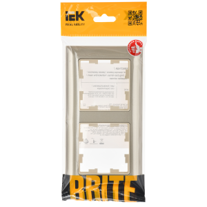 BRITE Рамка 2-местная РУ-2-Бр бежевый/шампань IEK