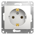 GLOSSA РОЗЕТКА с заземлением без шторок, 16А, механизм, БЕЛЫЙ GSL000143