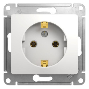 GLOSSA РОЗЕТКА с заземлением без шторок, 16А, механизм, БЕЛЫЙ GSL000143