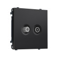 MS813310 Комплект механизма розетки TV оконечной + SAT SIGMA Черный матовый 5-862MHz 3.5dB/950-2150MHz 3.8dB QUANT PRO (SP8133, PR217)