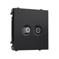 MS813310 Комплект механизма розетки TV оконечной + SAT SIGMA Черный матовый 5-862MHz 3.5dB/950-2150MHz 3.8dB QUANT PRO (SP8133, PR217)