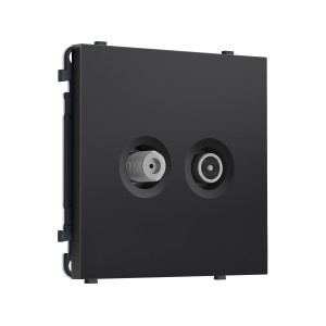 MS813310 Комплект механизма розетки TV оконечной + SAT SIGMA Черный матовый 5-862MHz 3.5dB/950-2150MHz 3.8dB QUANT PRO (SP8133, PR217)