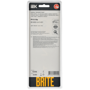 BRITE Рамка 3-местная РУ-3-2-Бр стекло белый RE IEK
