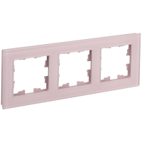 BRITE Рамка 3-местная РУ-3-2-Бр стекло розовый матовый IEK