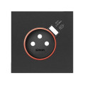 Simon 100 Черный матовый Накладка розетки Schuko UPS с з/у USB SmartCharge