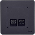 INSPIRIA Розетка компьютерная двойная RJ45 категория 5Е UTP антрацит