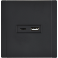 FORTE&PIANO Розетка USB A+C 3,1А FP150M металл черный IEK