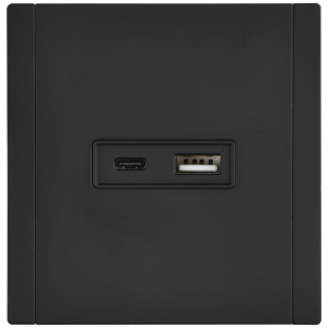 FORTE&PIANO Розетка USB A+C 3,1А FP150M металл черный IEK