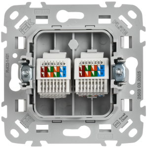 FLITE Розетка 2-местная компьютерная RJ45 категория 5Е UTP РК5е-2-0-ФлБ белый IEK