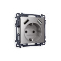 MA509010 Комплект механизма электрической розетки ALFA Сталь матовый 2USB AA 18W быстрая зарядка сз QUANT AP5090, VM155 AMBRELLA VOLT