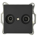 Jasmart G Черный матовый Розетка TV+FM проходная G6205PB
