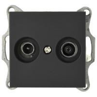 Jasmart G Черный матовый Розетка TV+FM проходная G6205PB