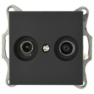 Jasmart G Черный матовый Розетка TV+FM проходная G6205PB