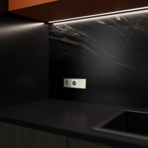 Клавиши для выключателяпереключателя двухклавишного, S70 Metal никель