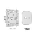 MO371010 Комплект механизма розетки OMEGA Серо-бежевый матовый 2USB A+C 20W (быстрая зарядка) QUANT (OP3710, VM177) AMBRELLA VOLT