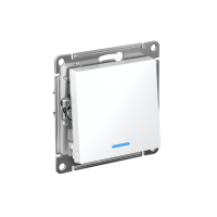 ATLASDESIGN 1-клавишный ВЫКЛЮЧАТЕЛЬ с подсветкой, сх.1а, 10АХ, мех., быстрозажим. клем., БЕЛЫЙ ATN000113S